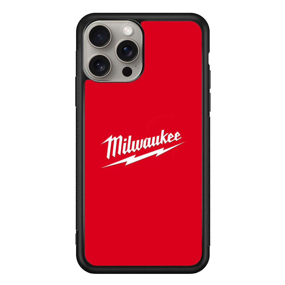 Milwaukee Tool Red Background iPhone 15 Pro Case | Slim Rubber Case for iPhone 15 Pro