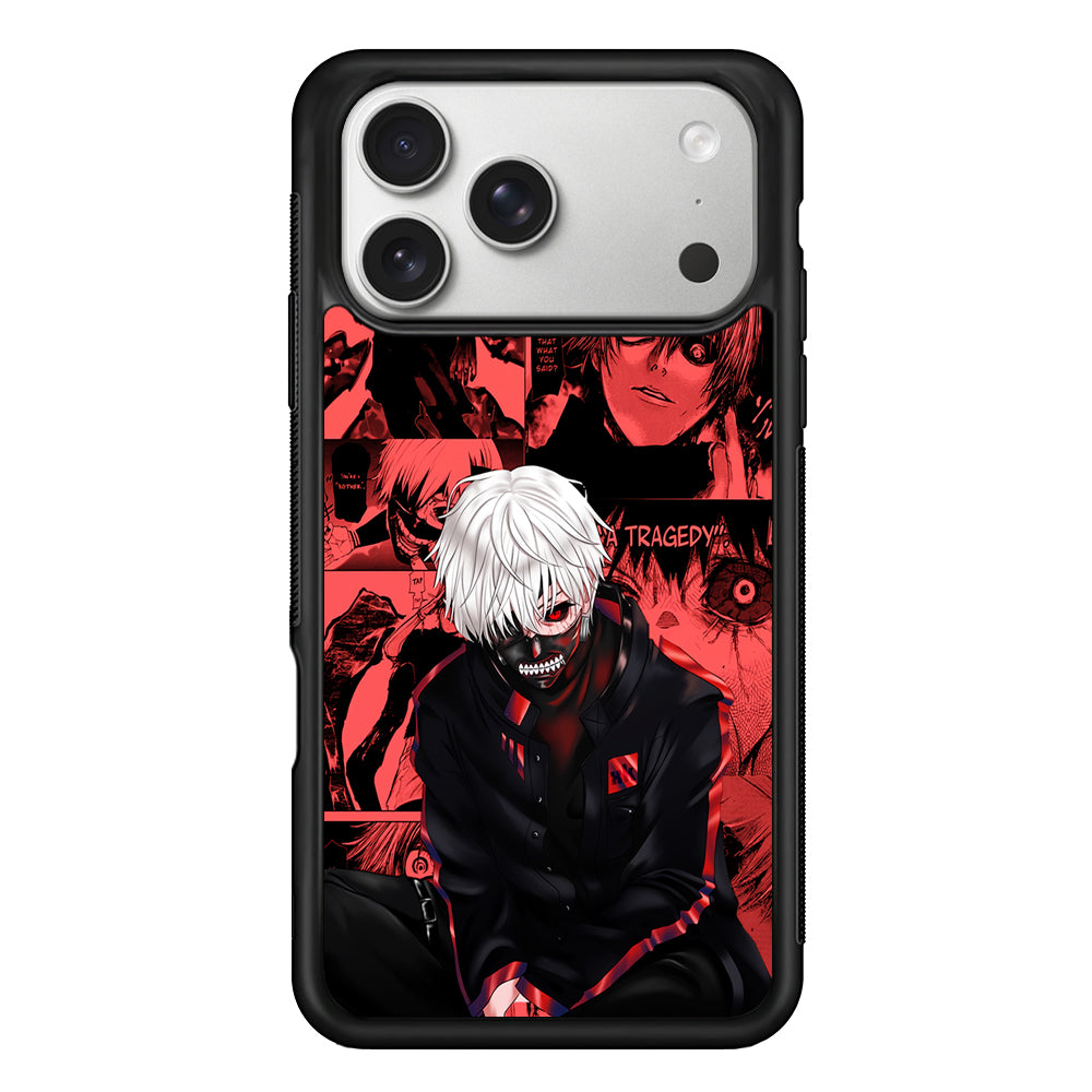 Kaneki Tokyo Ghoul Comic iPhone 17 Pro Case | Slim Rubber Case for iPhone 17 Pro
