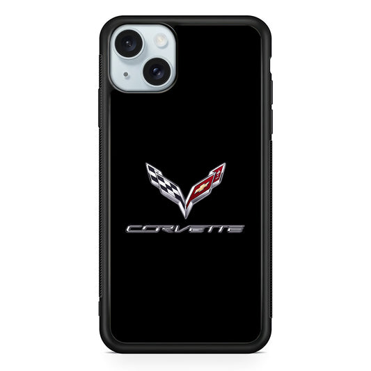 Chevrolet Corvette Logo Black iPhone 14 Case | Slim Rubber Case for iPhone 14