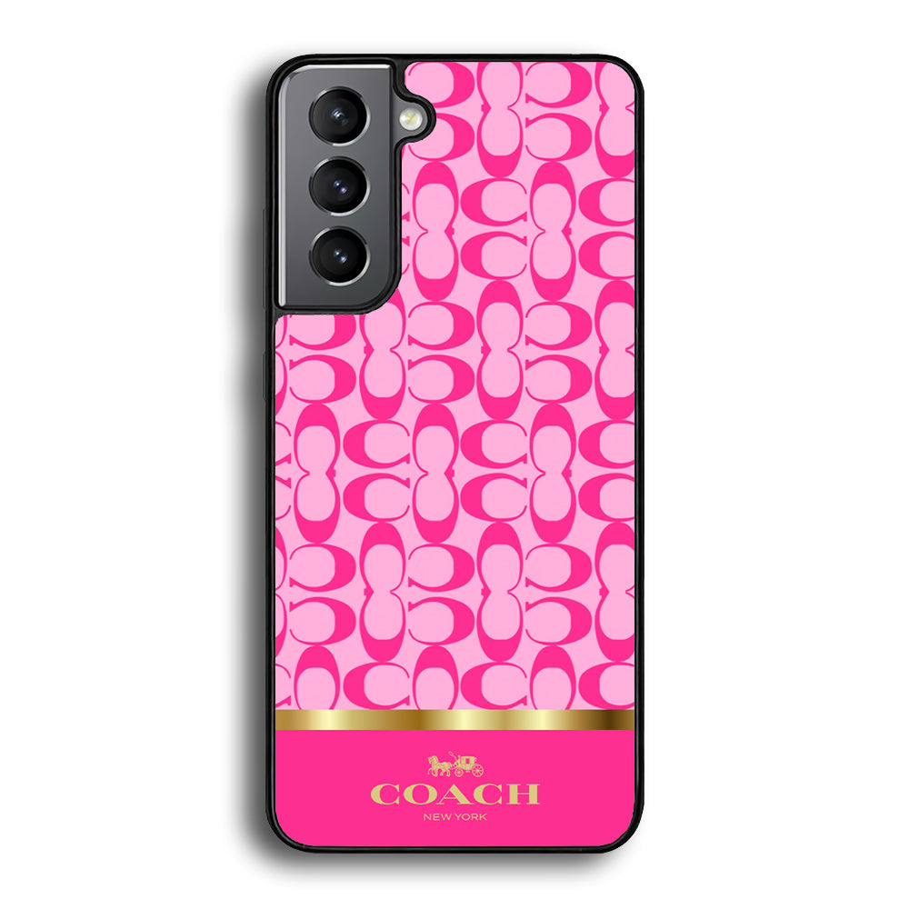 Coach Pink Pattern Samsung Galaxy S24 Plus Case | Slim Rubber Case for Samsung Galaxy S24 Plus