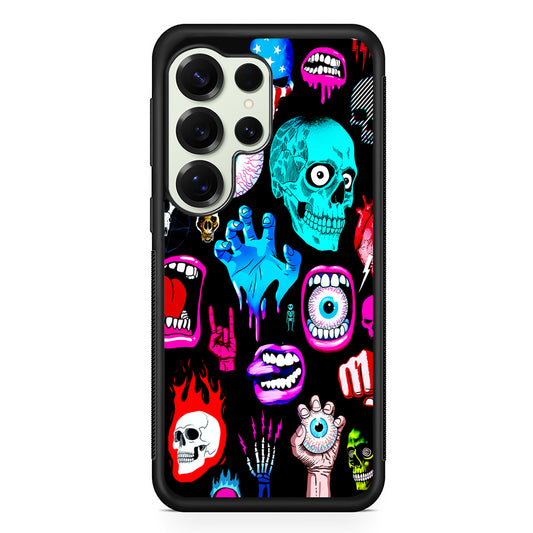 Hand Drawn Halloween Doodles Samsung Galaxy S25 Ultra Case | Durable Rubber Case for Samsung Galaxy S25 Ultra