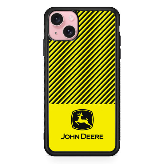 John Deere Black Patern iPhone 15 Case | Slim Rubber Case for iPhone 15