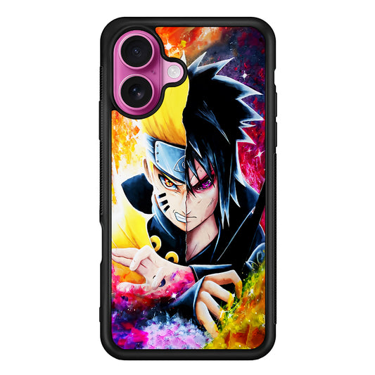 Naruto VS Sasuke Painting Art iPhone 17 Case | Slim Protective Rubber Phone Cover