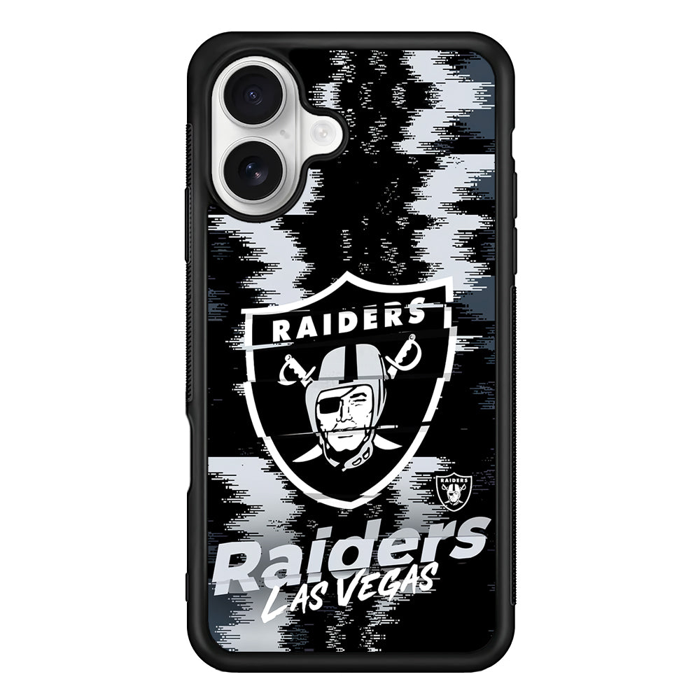 Las Vegas Raiders Abstract Color iPhone 16 Plus Case | Durable Protective Rubber Cover