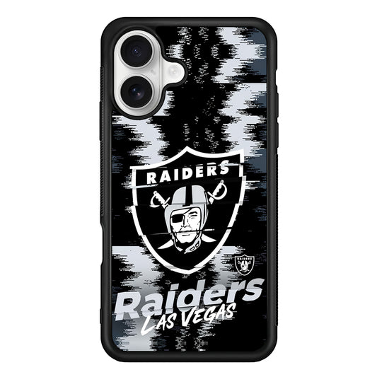 Las Vegas Raiders Abstract Color iPhone 16 Plus Case | Durable Protective Rubber Cover