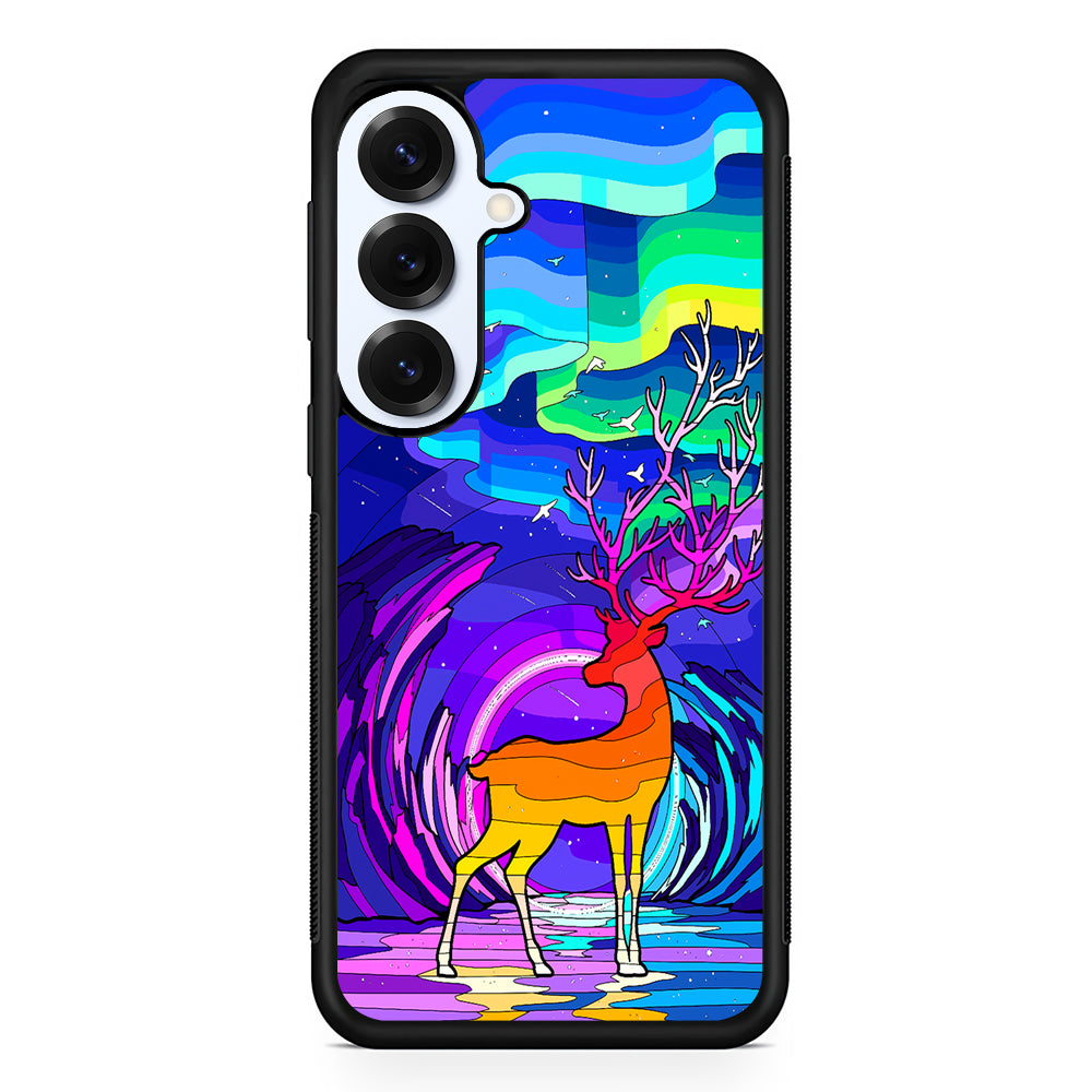 A Deer Colorful Silhouette Samsung Galaxy S25 Plus Case | Slim Rubber Cover for Samsung Galaxy S25 Plus