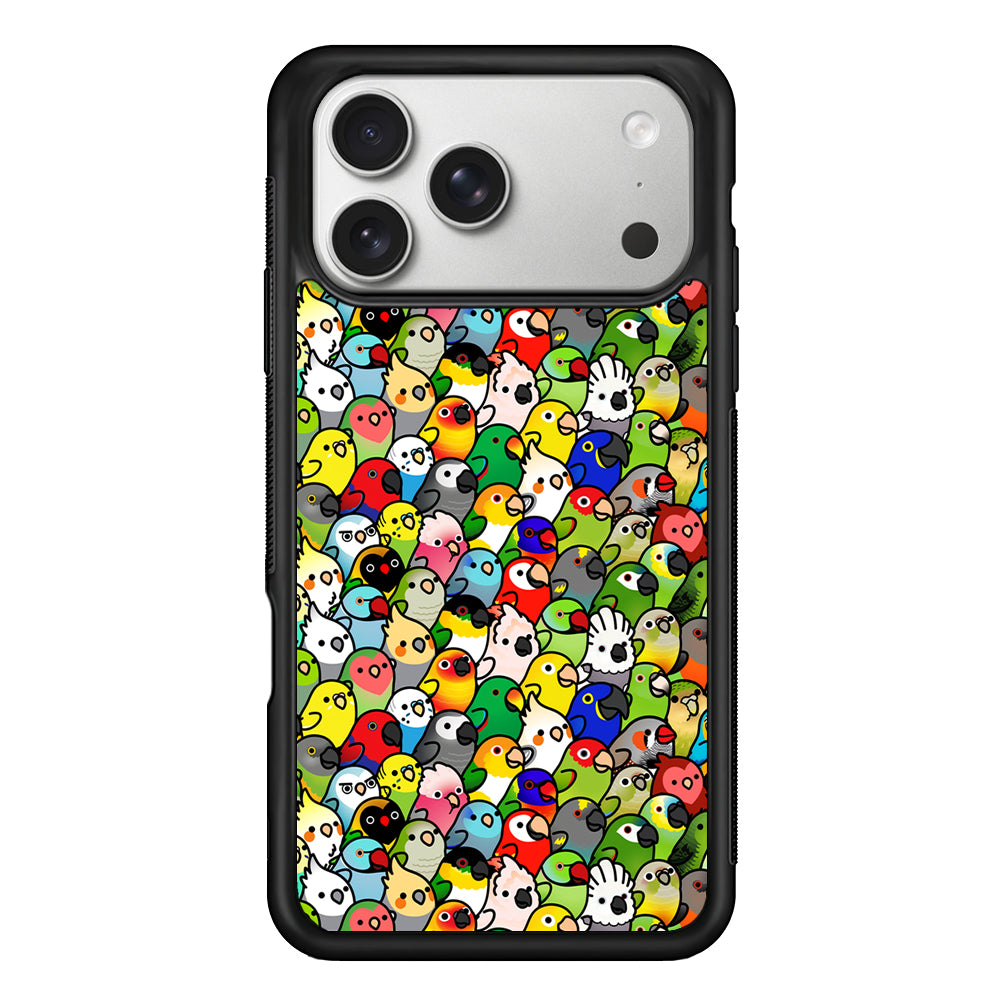 Kawaii Birds Pattern iPhone 17 Pro Case | Slim Rubber Case for iPhone 17 Pro