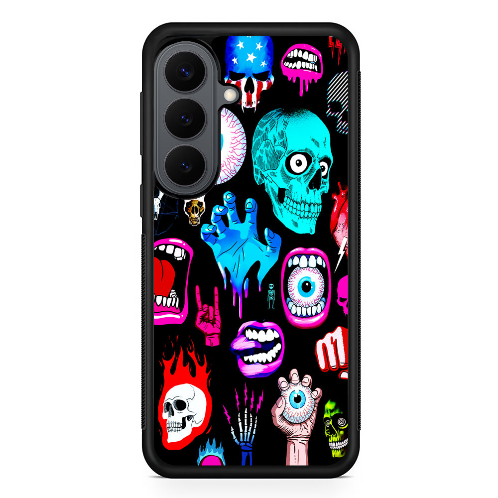 Hand Drawn Halloween Doodles Samsung Galaxy S26 Plus Case | Slim Rubber Case for Samsung Galaxy S26 Plus