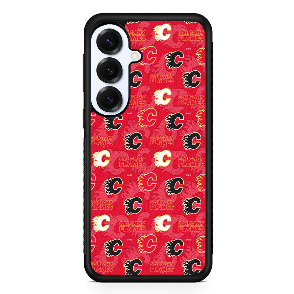 Calgary Flames Pattern Samsung Galaxy S25 Plus Case | Slim Rubber Cover for Samsung Galaxy S25 Plus