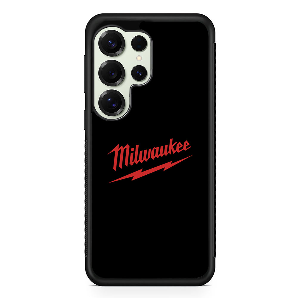Milwaukee Tool Black Background Samsung Galaxy S25 Ultra Case | Slim Rubber Case for Samsung Galaxy S25 Ultra