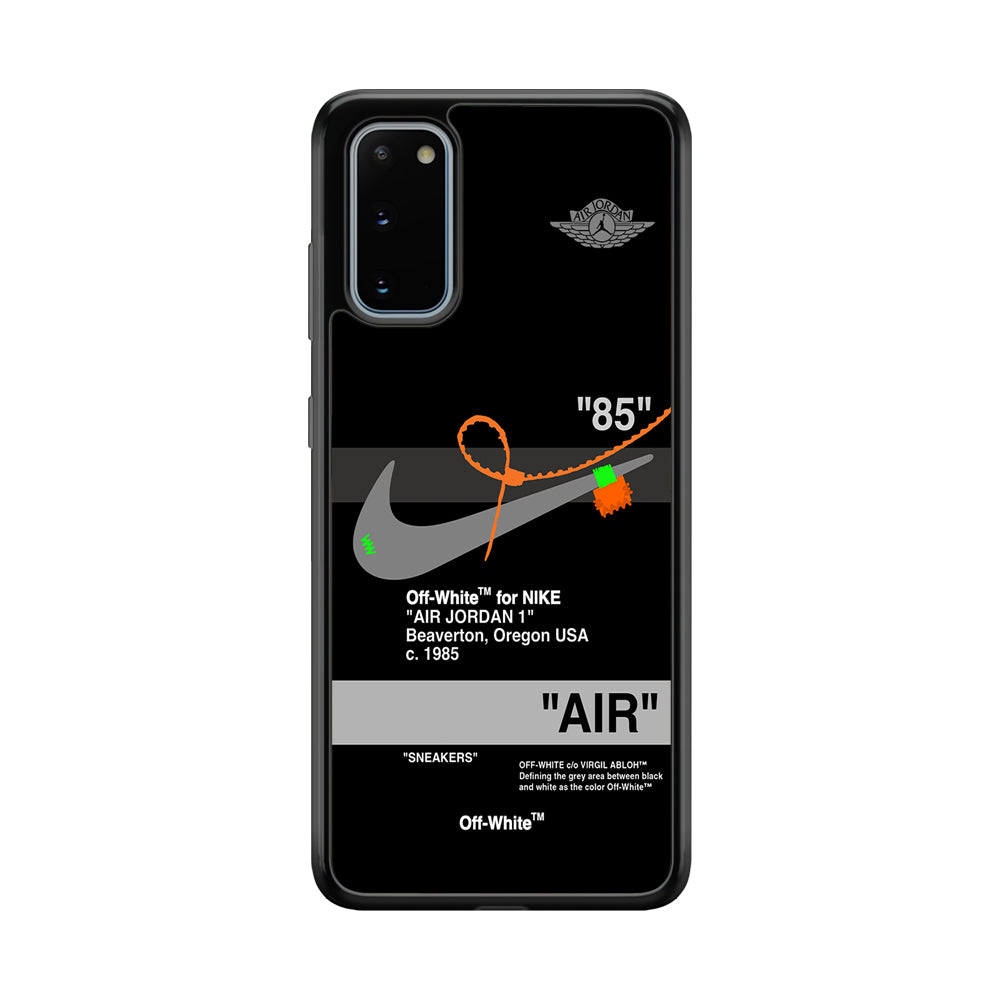 Off White x Nike Air Jordan Black Samsung Galaxy S20 Case | Slim Rubber Case for Samsung Galaxy S20