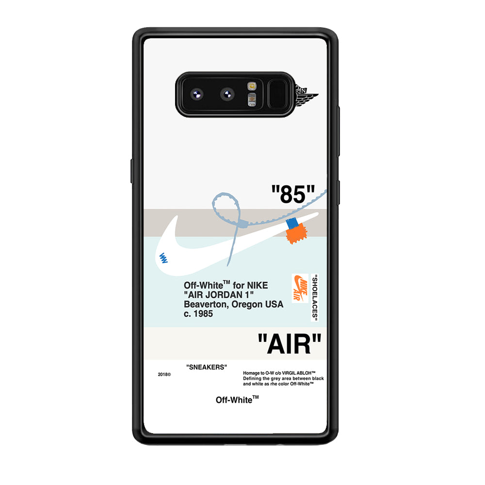 Off White x Nike Air Jordan Natural Samsung Galaxy Note 8 Case | Slim Rubber Case for Samsung Galaxy Note 8