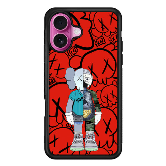 Kaws Graffiti Red iPhone 17 Case | Slim Rubber Case for iPhone 17