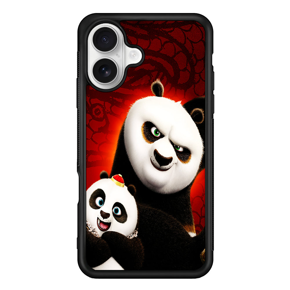 Kung Fu Panda With Baby Po iPhone 16 Plus Case | Durable Protective Rubber Cover