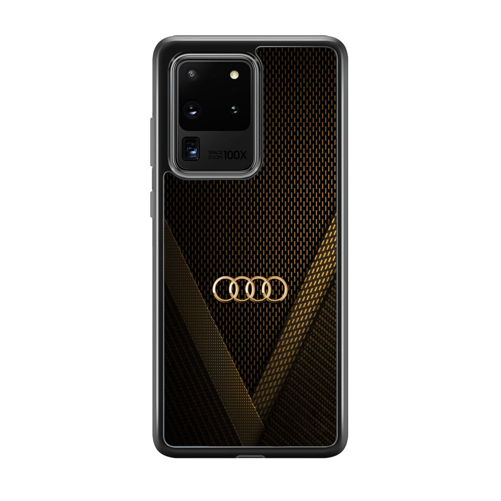 Audi Logo Gold Against a Dark Samsung Galaxy S20 Ultra Case | Slim Rubber Case for Samsung Galaxy S20 Ultra