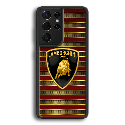 Lamborghini Red Gold Luxury Samsung Galaxy S24 Ultra Case | Slim Rubber Case for Samsung Galaxy S24 Ultra