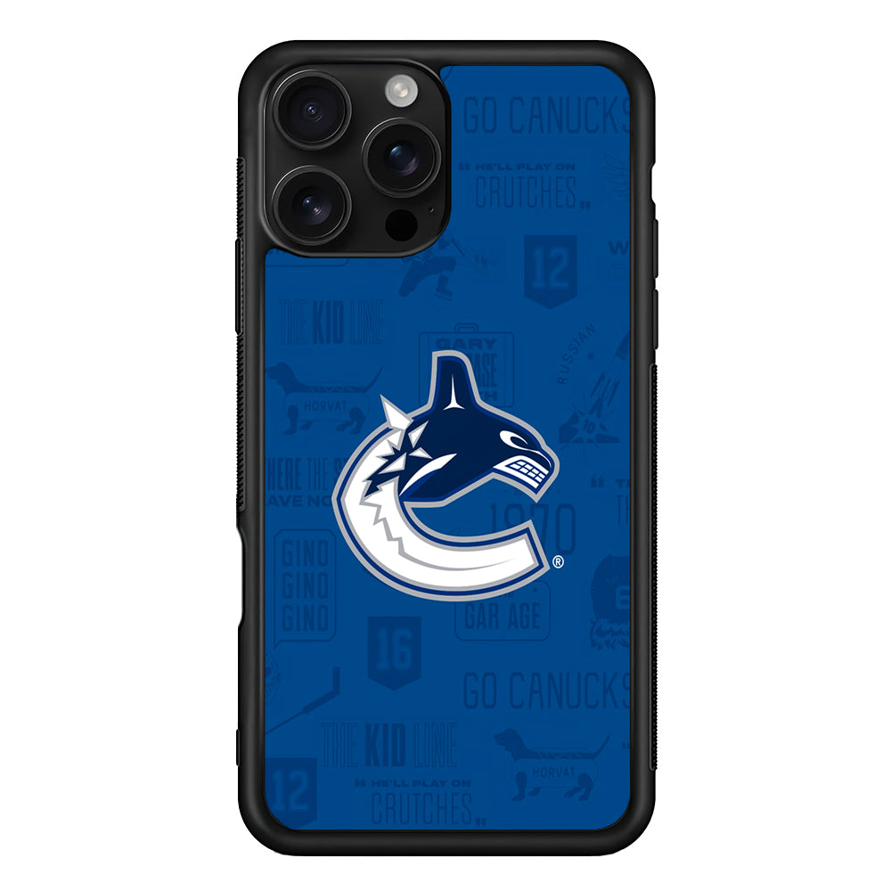 Vancouver Canucks Pattern iPhone 16 Pro Case | Durable Protective Case for iPhone 16 Pro