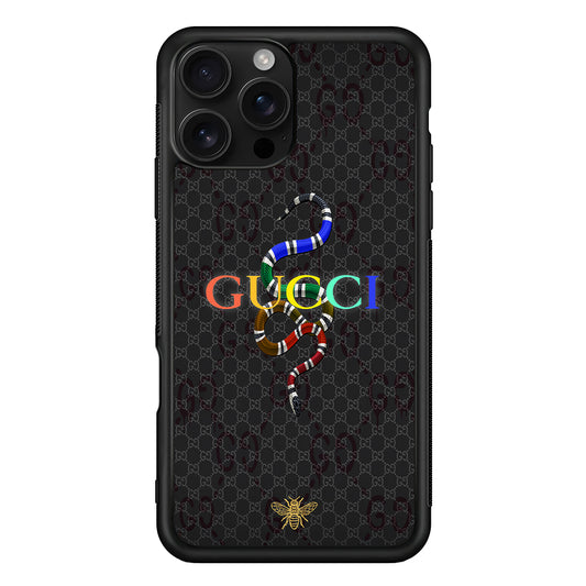 Gucci Colorful Logo Style iPhone 16 Pro Case | Slim Rubber Case for iPhone 16 Pro