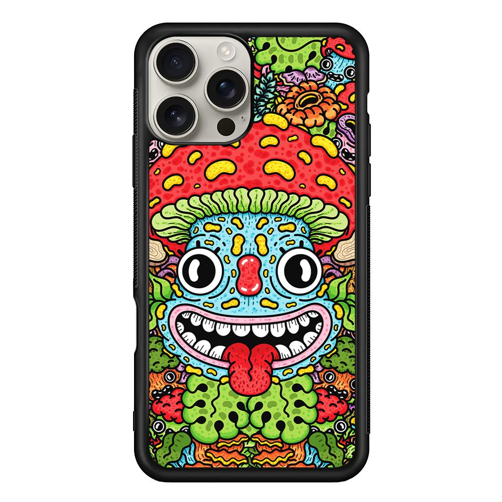 Mushroom Face Doodle iPhone 16 Pro Max Case | Stylish Protective Case for iPhone 16 Pro Max