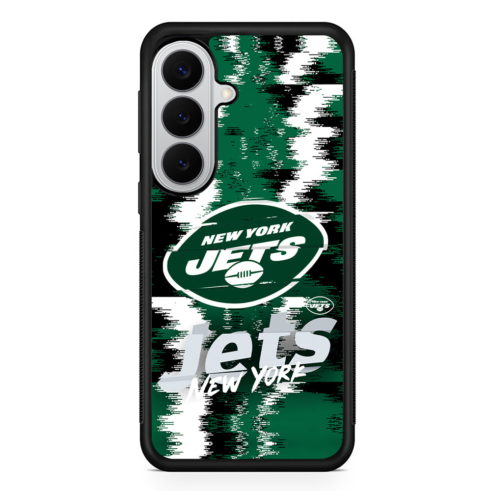 New York Jets Abstract Color Samsung Galaxy S26 Case | Protective Rubber Cover