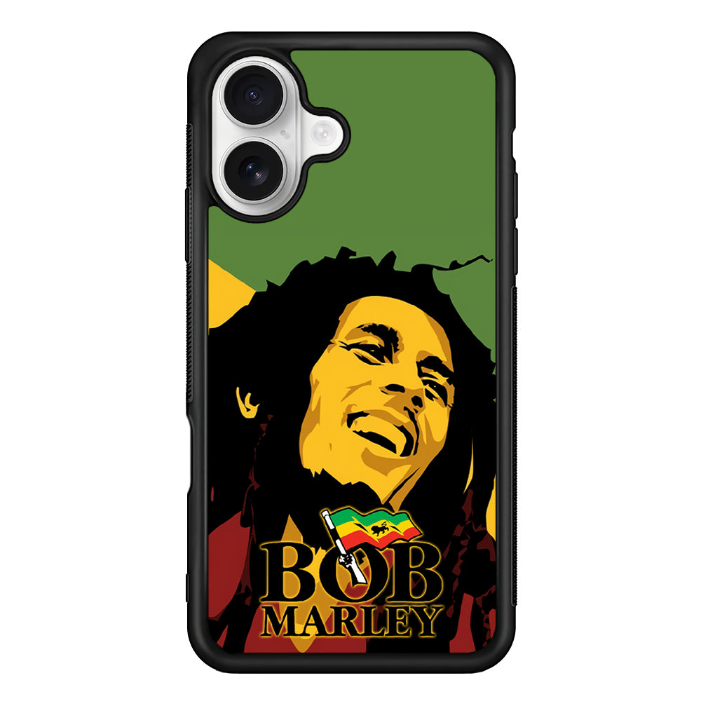Bob Marley Art Legend Reggae iPhone 16 Plus Case | Durable Protective Rubber Cover