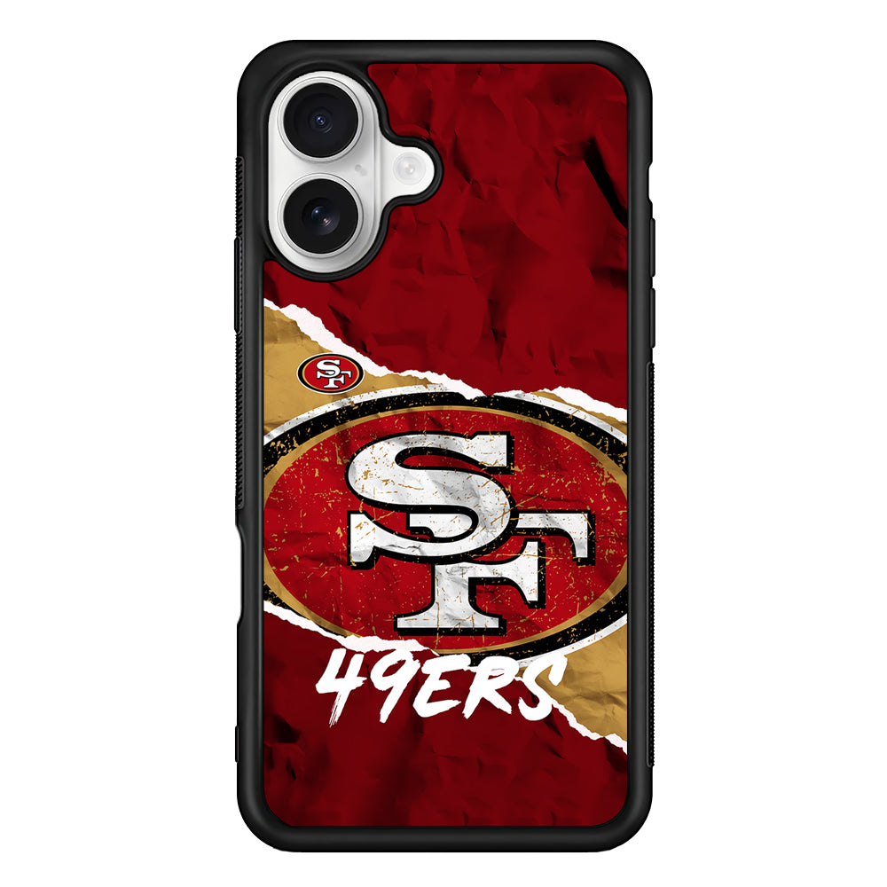 San Francisco 49ers Abstract iPhone 16 Plus Case | Durable Protective Rubber Cover
