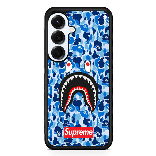 Bape Supreme Blue Camo Samsung Galaxy S25 Plus Case | Slim Rubber Case for Samsung Galaxy S25 Plus