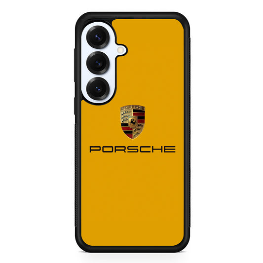 Porsche Car Logo Yellow Samsung Galaxy S25 Plus Case | Slim Rubber Case for Samsung Galaxy S25 Plus