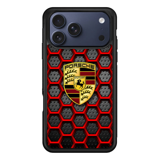 Porsche Red Hexagon iPhone 17 Pro Max Case | Durable Rubber Case for iPhone 17 Pro Max