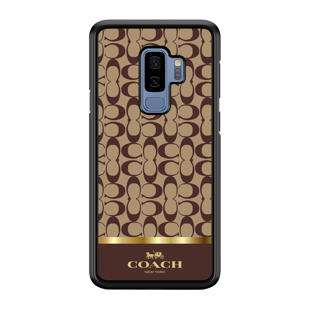 Coach Brown Gold Line Samsung Galaxy S9 Plus Case | Slim Rubber Case for Samsung Galaxy S9 Plus