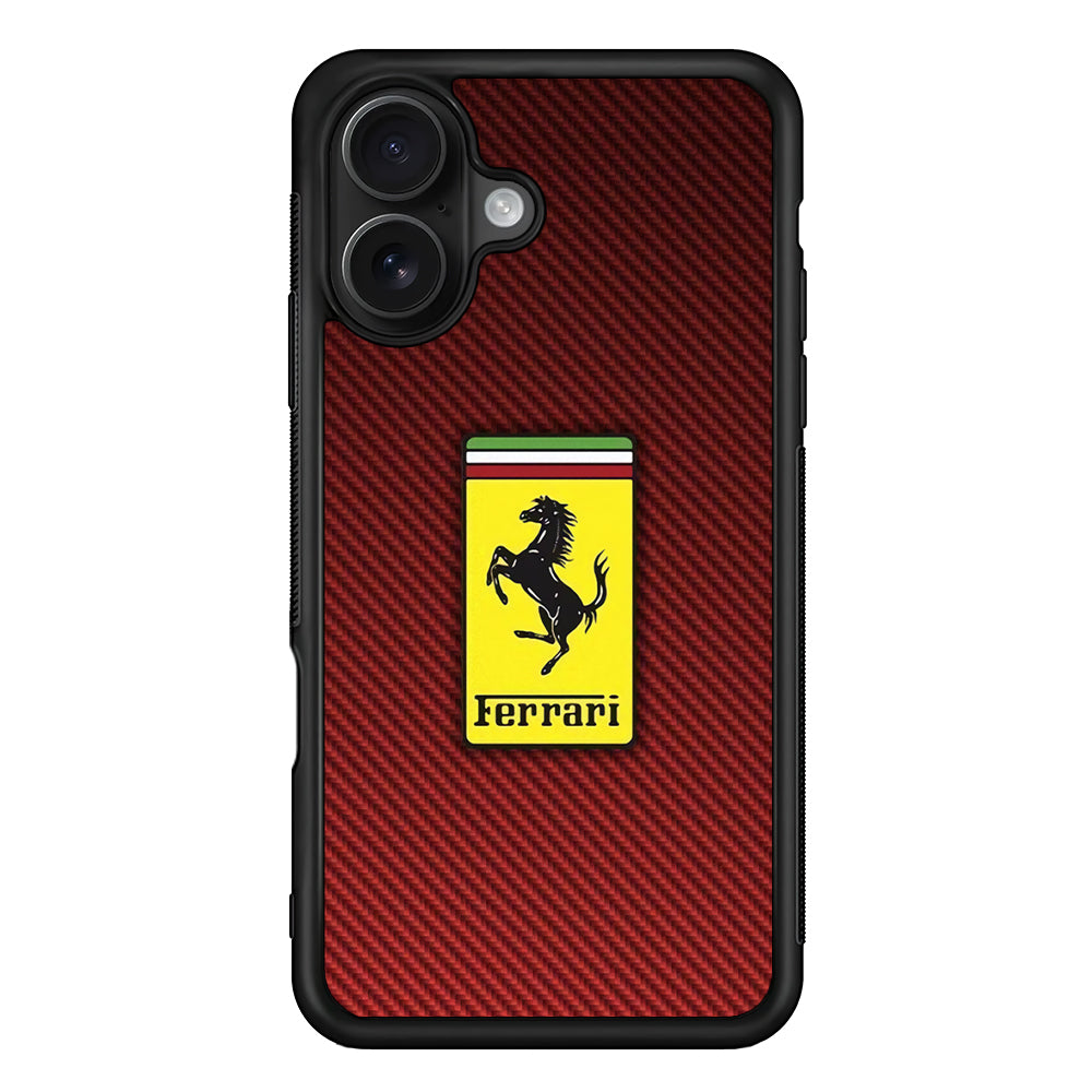 Ferrari Bloodshot Fiber iPhone 16 Case - Oxvistore
