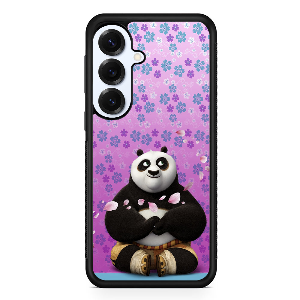 Kung Fu Panda Flower Background Samsung Galaxy S25 Plus Case | Slim Rubber Cover for Samsung Galaxy S25 Plus