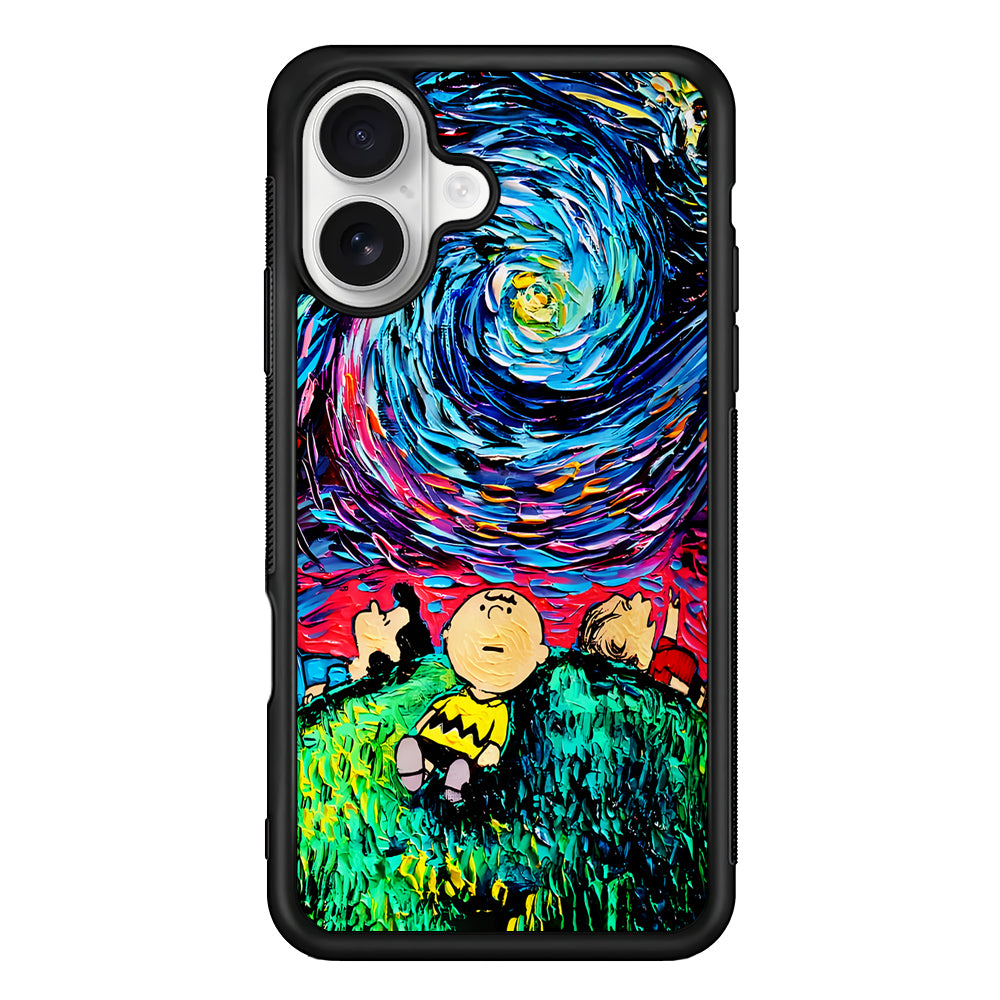Charlie Friends Starry Night iPhone 16 Plus Case | Durable Protective Rubber Cover