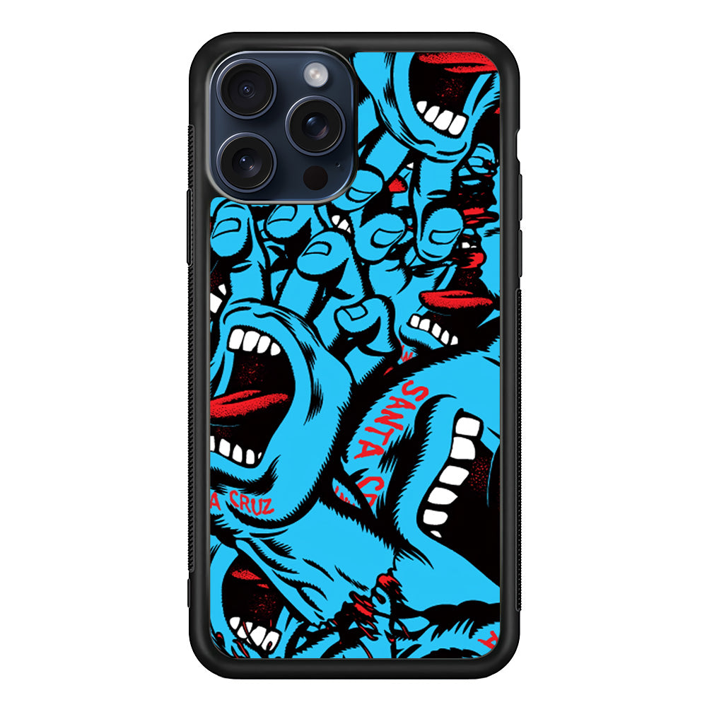 Santa Cruz Skateboard Pattern iPhone 15 Pro Max Case | Slim Rubber Case for iPhone 15 Pro Max