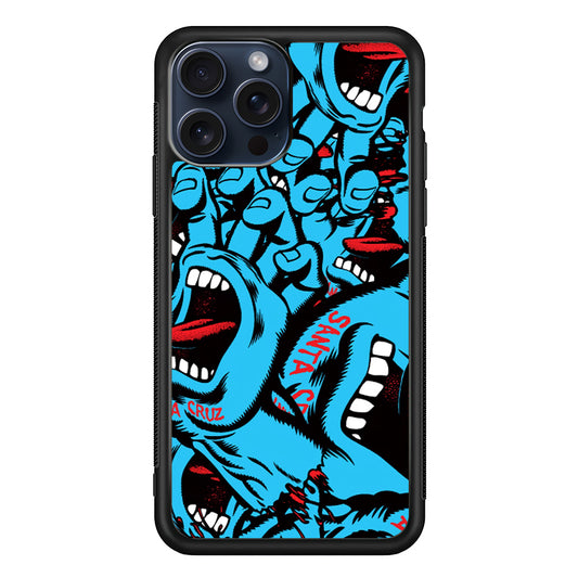 Santa Cruz Skateboard Pattern iPhone 15 Pro Max Case | Slim Rubber Case for iPhone 15 Pro Max