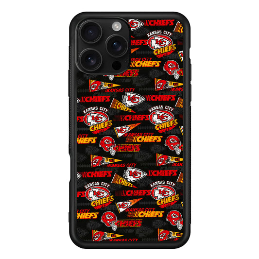 Kansas City Chiefs Patterns iPhone 16 Pro Case | Durable Protective Case for iPhone 16 Pro