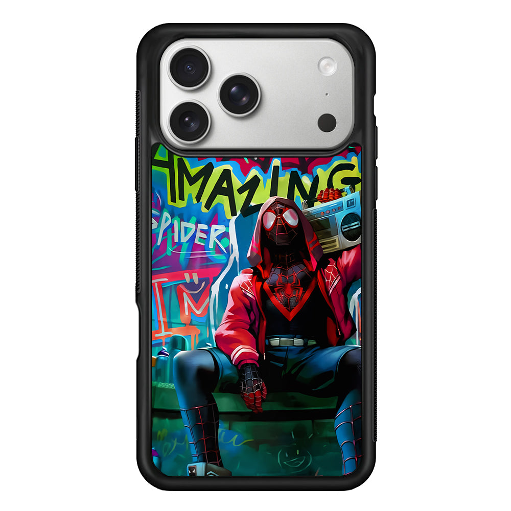 Spider-Man Hip Hop Style iPhone 17 Pro Case | Slim Rubber Case for iPhone 17 Pro