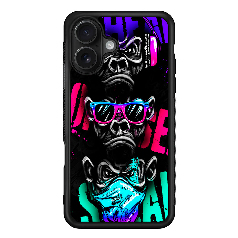 Three Wise Monkeys iPhone 16 Case - Oxvistore