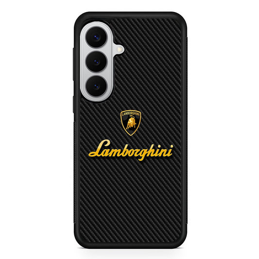 Lamborghini Black Carbon Logo Samsung Galaxy S26 Case | Slim Rubber Case for Samsung Galaxy S26