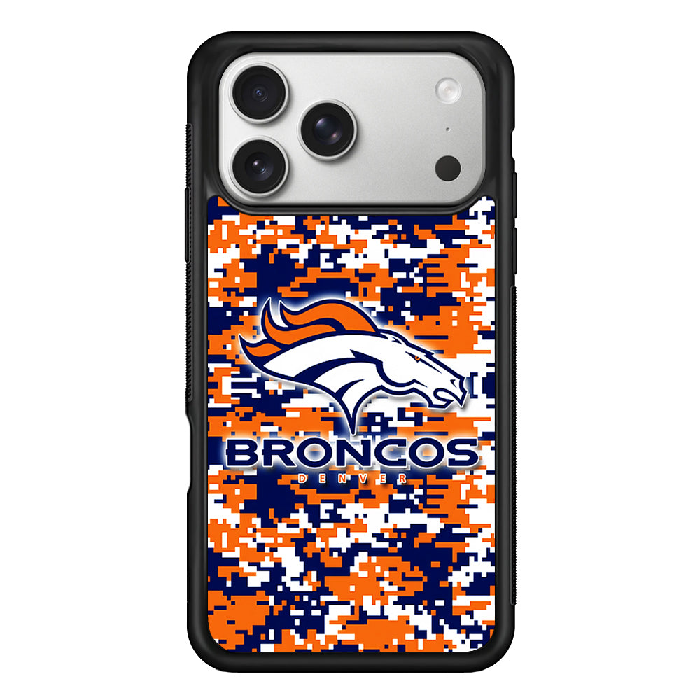 Denver Broncos Pixels iPhone 17 Pro Case | Slim Rubber Case for iPhone 17 Pro