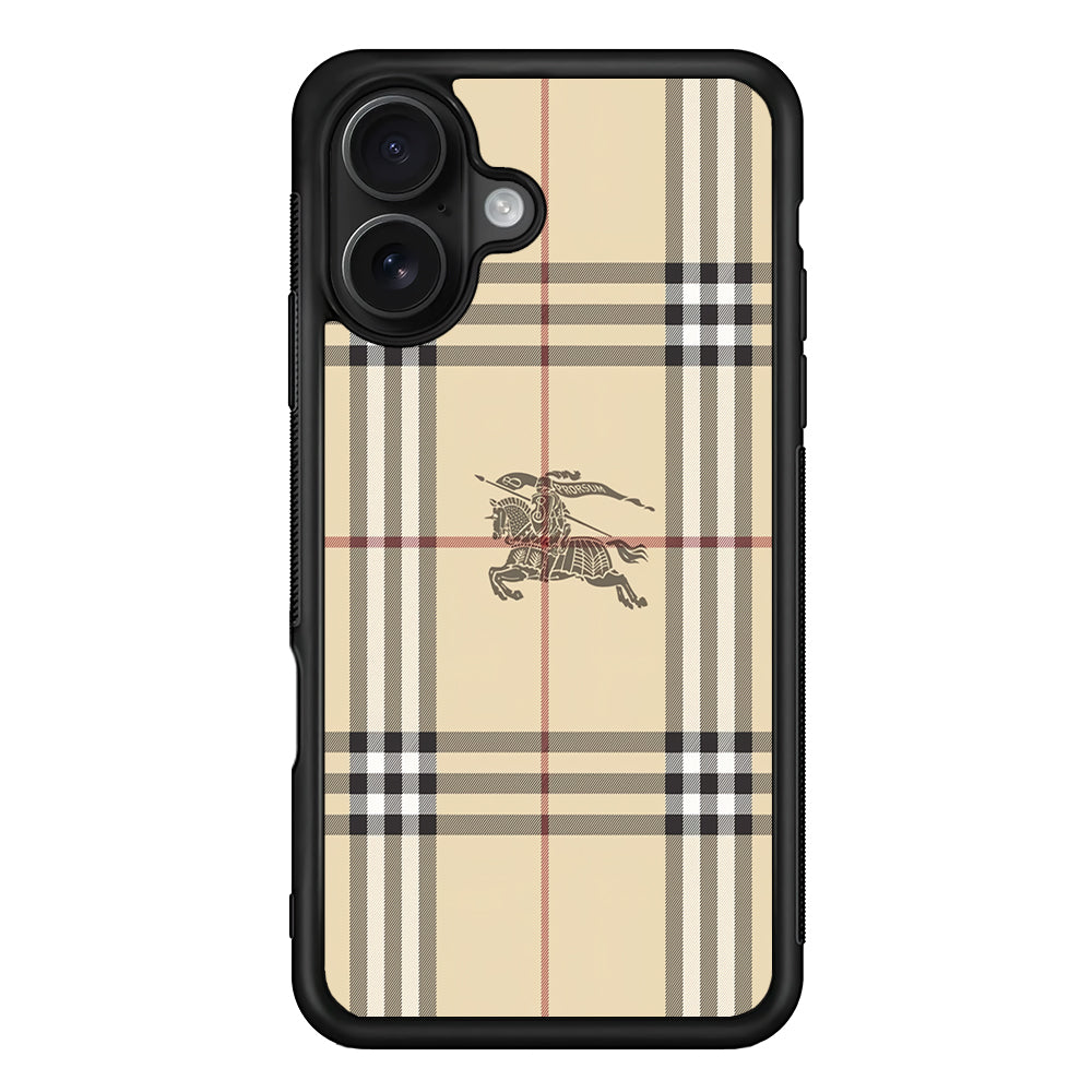 Burberry Latte Cream iPhone 16 Case | Slim Rubber Case for iPhone 16