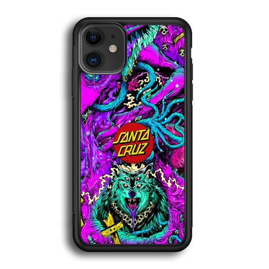 Santa Cruz Skateboard Wolf iPhone 12 Case | Slim Rubber Case for iPhone 12