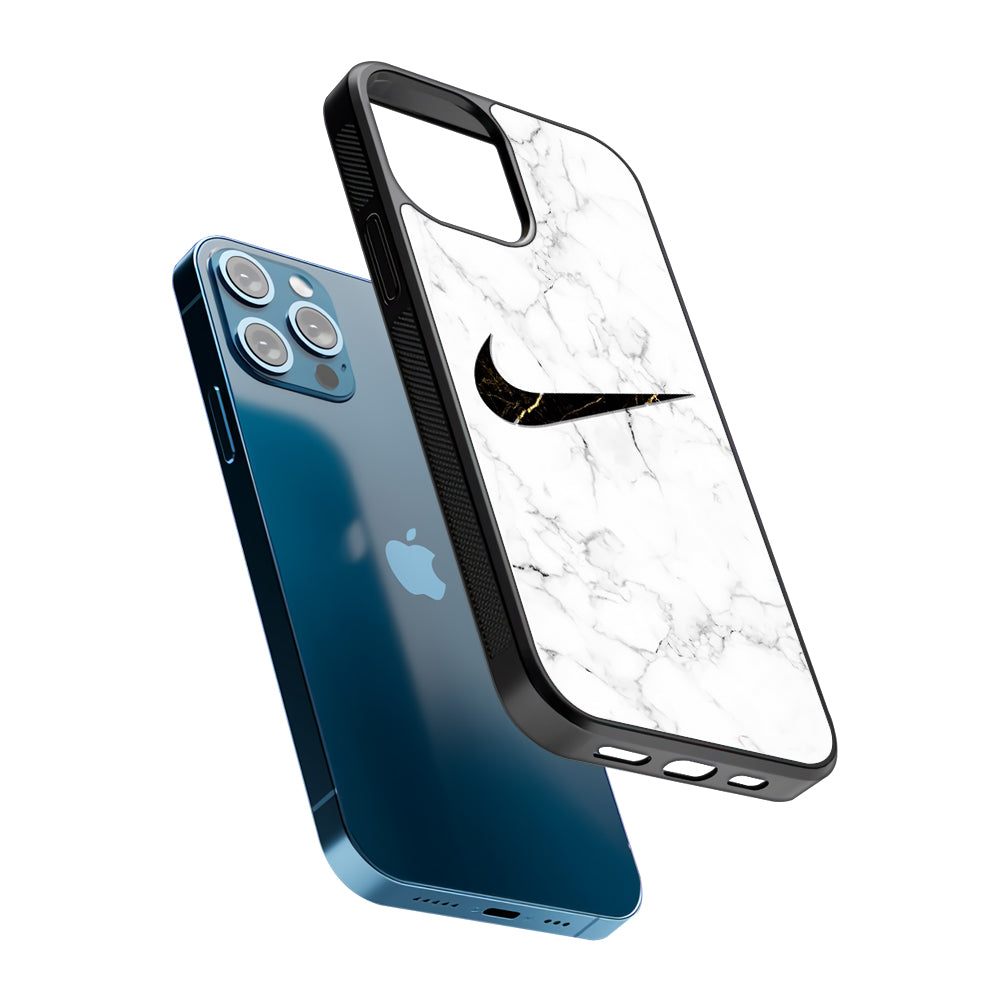 Nike Gold Line in Marble 2D Rubber Phone Case | Slim Protective Phone Case