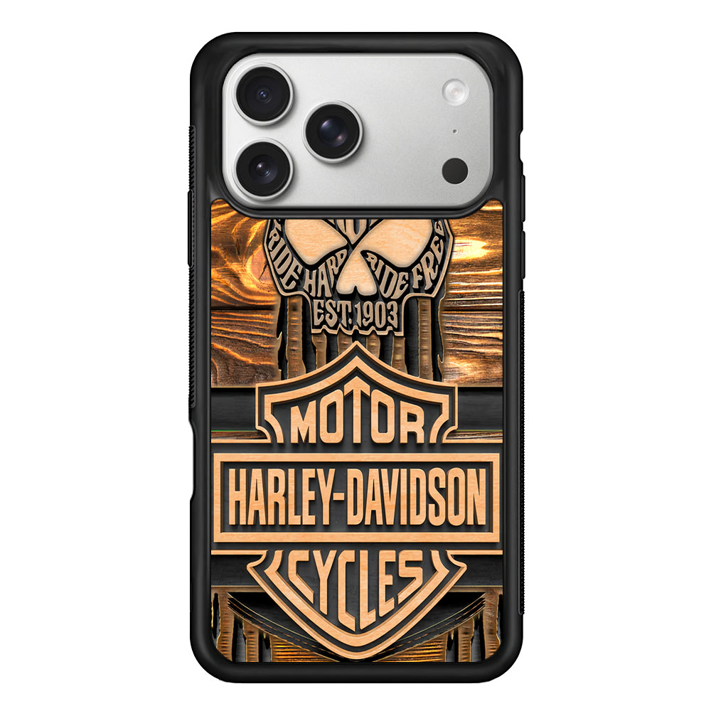 Harley Davidson Wooden Skull iPhone 17 Pro Case | Slim Protective Case for iPhone 17 Pro