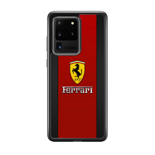 Ferrari Luxury Car Stripe Logo Samsung Galaxy S20 Ultra Case | Slim Rubber Case for Samsung Galaxy S20 Ultra