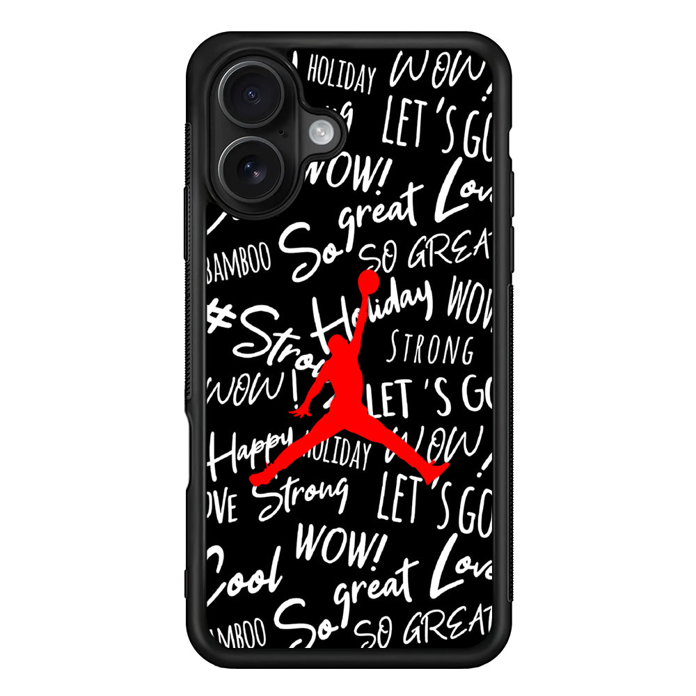 Air Jordan Logo Handwriting iPhone 16 Case - Oxvistore