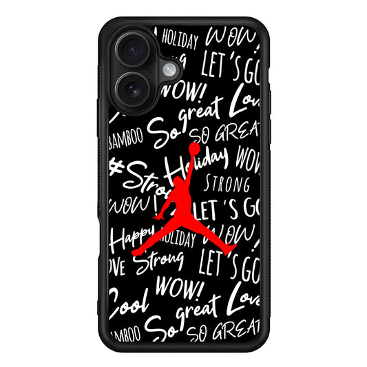 Air Jordan Logo Handwriting iPhone 16 Case - Oxvistore