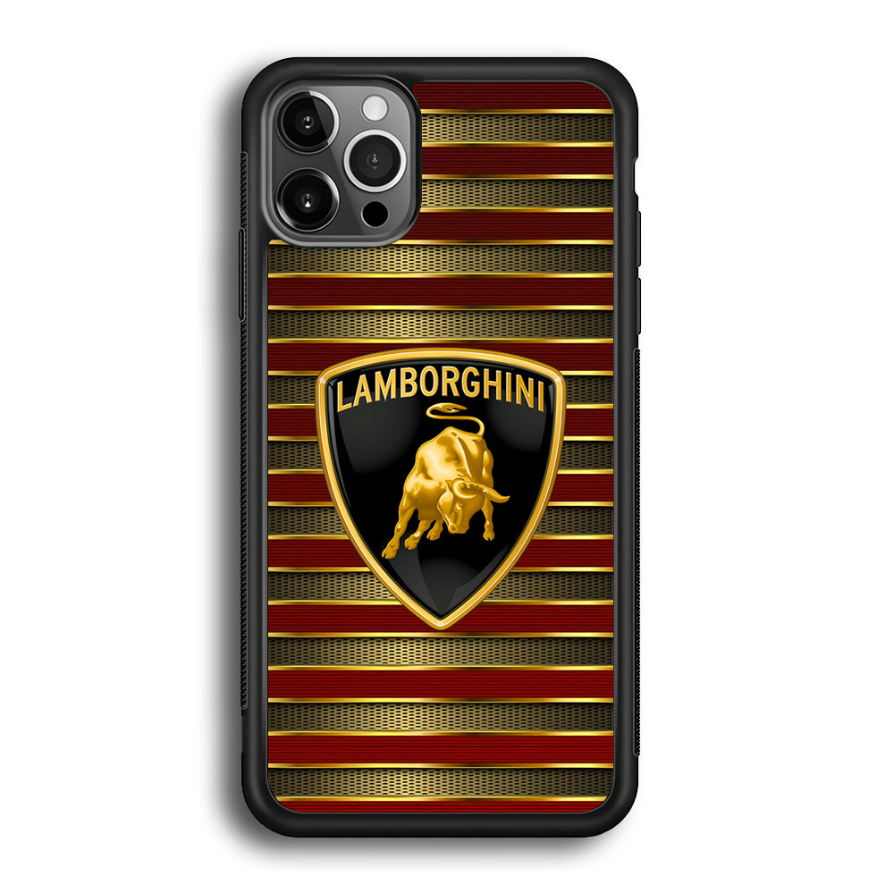 Lamborghini Red Gold Luxury iPhone 12 Pro Max Case | Slim Rubber Case for iPhone 12 Pro Max