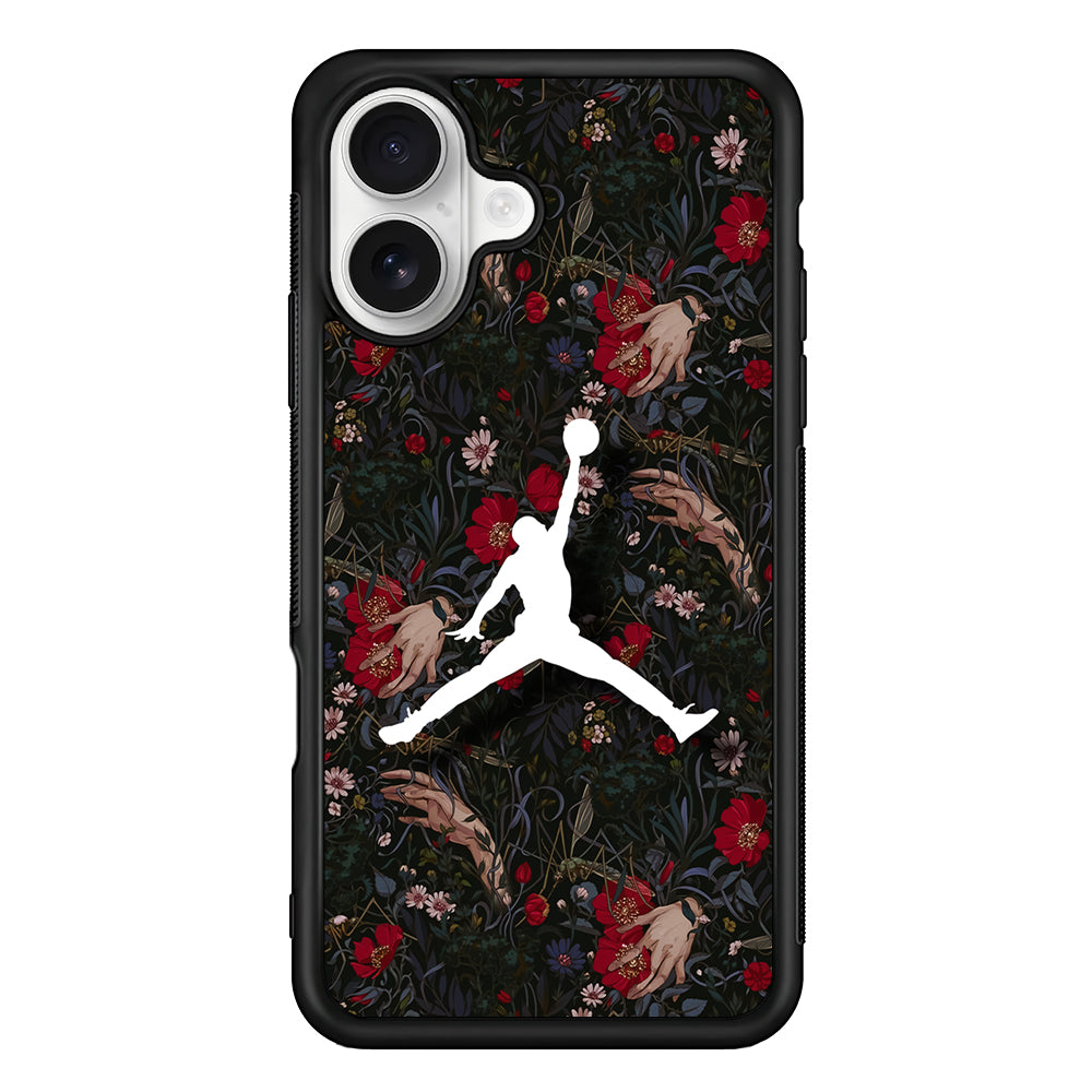 Air Jordan Logo Flower Art iPhone 16 Plus Case – Slim Fit Protective Phone Case