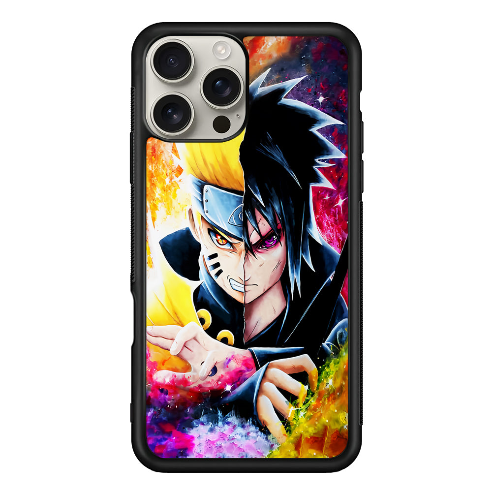 Naruto VS Sasuke Painting Art iPhone 16 Pro Max Case | Stylish Protective Case for iPhone 16 Pro Max